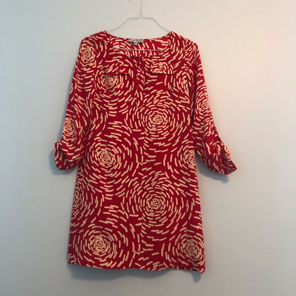 Mid length, Beth Bowles dress.